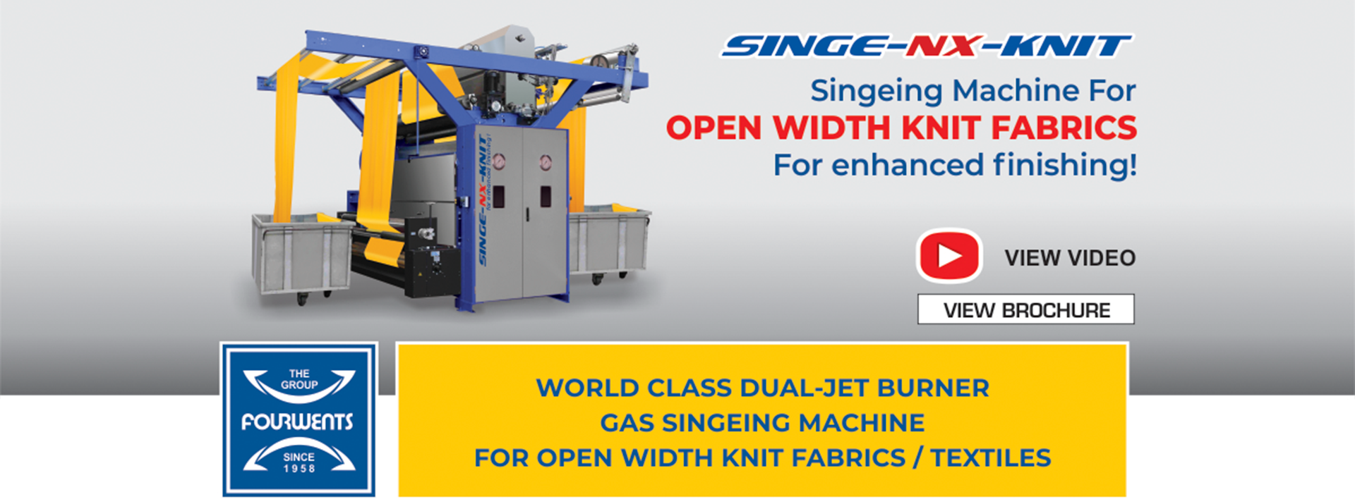 SingeNX Singeing Machine for open Width Knit Fabrics