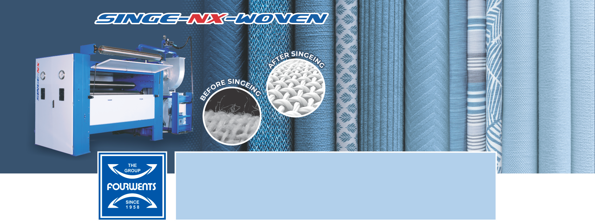 SingNX Gas Singeing Machine for Woven Fabrics